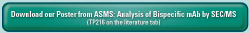 Download our Poster from ASMS: Analysis of Bispecific mAb by SEC/MS (TP216 on the literature tab)