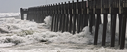 Pier in hurricane