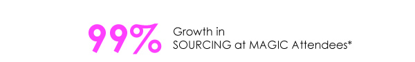 99% Growth in SOURCING at MAGIC Attendees* 