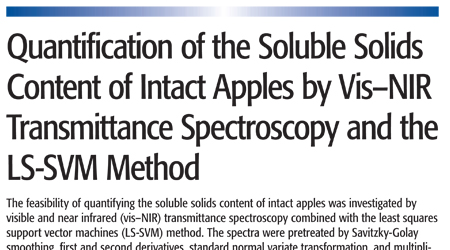 VIS-NIR Spectroscopy and Least Squares Support Vector Machines for Apple Analysis