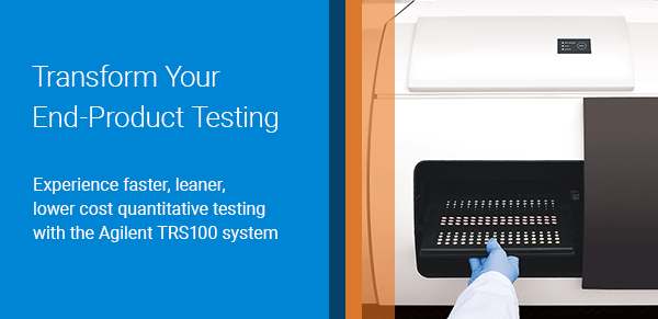 Transform Your End-Product Testing | Experience faster, leaner, lower cost quantitative testing with the Agilent TRS100 system